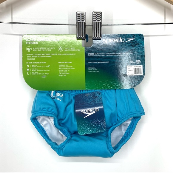 Speedo UV Baby Kids Blue & Pink Swim Diaper W/ Snaps Animal Graphic Small 6 Mo - Picture 3 of 16